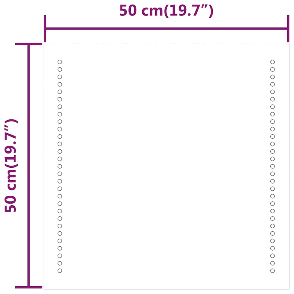 vidaXL Badrumsspegel LED 50x50 cm