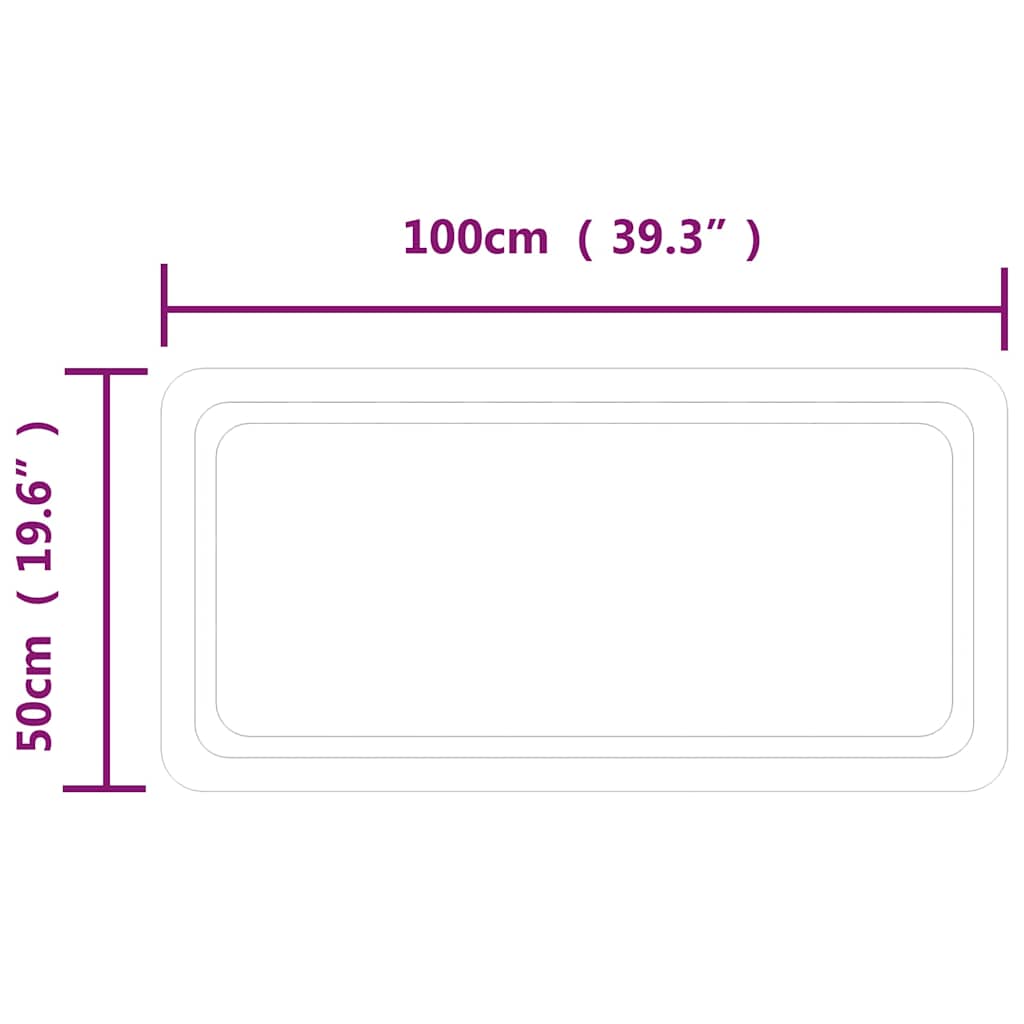 vidaXL Badrumsspegel LED 100x50 cm