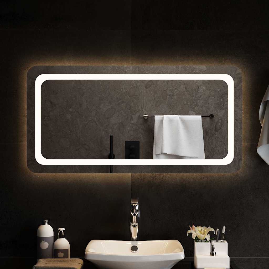 vidaXL Badrumsspegel LED 100x50 cm