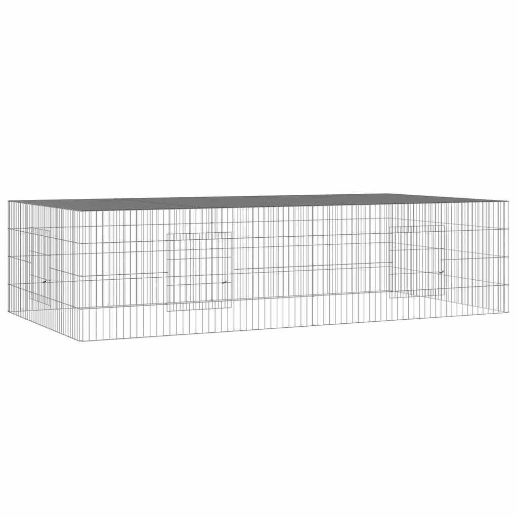 vidaXL Kaninhage 2 paneler 220x110x55 cm galvaniserat järn