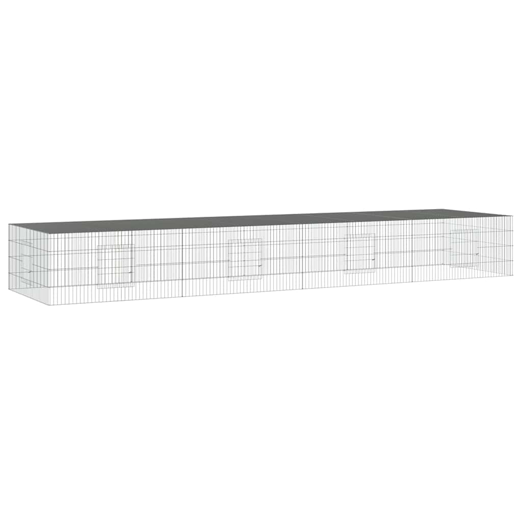 vidaXL Kaninhage 4 paneler 433x109x54 cm galvaniserat järn