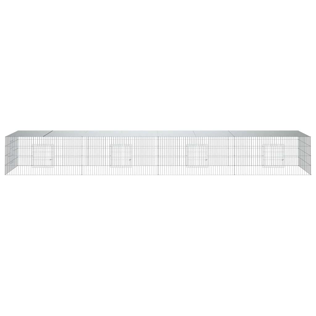 vidaXL Kaninhage 4 paneler 433x109x54 cm galvaniserat järn