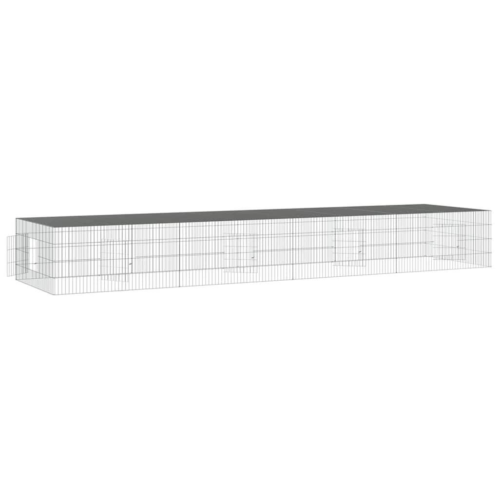 vidaXL Kaninhage 4 paneler 433x109x54 cm galvaniserat järn