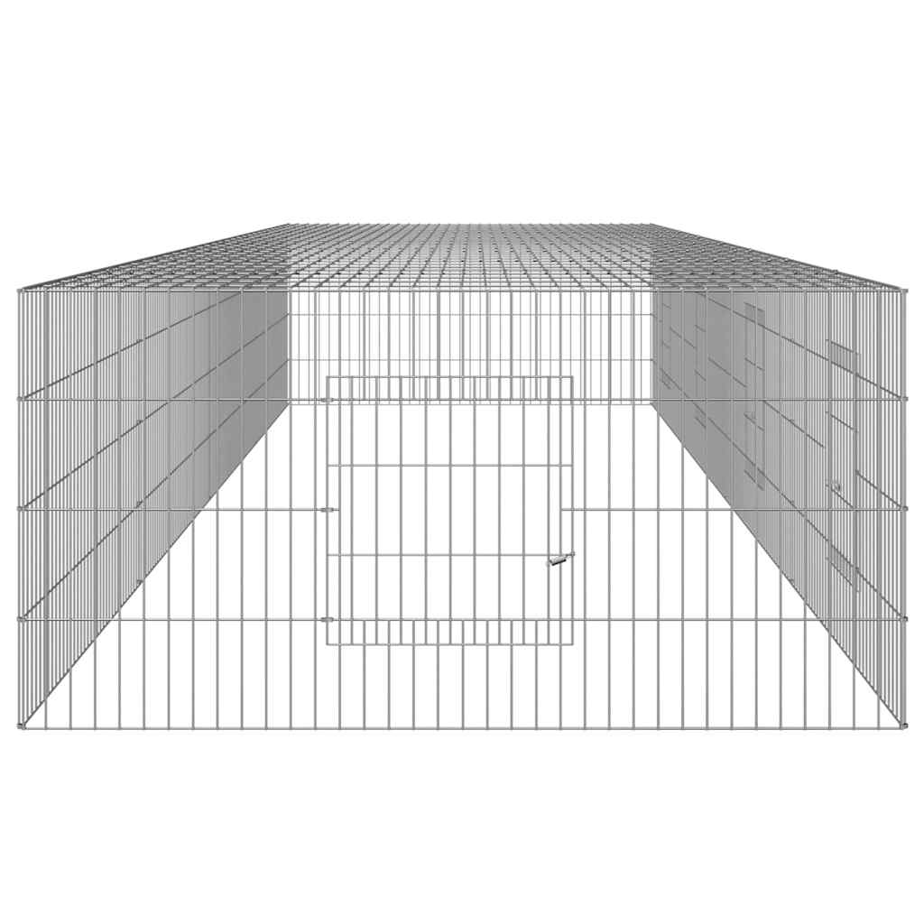 vidaXL Kaninhage 4 paneler 433x109x54 cm galvaniserat järn