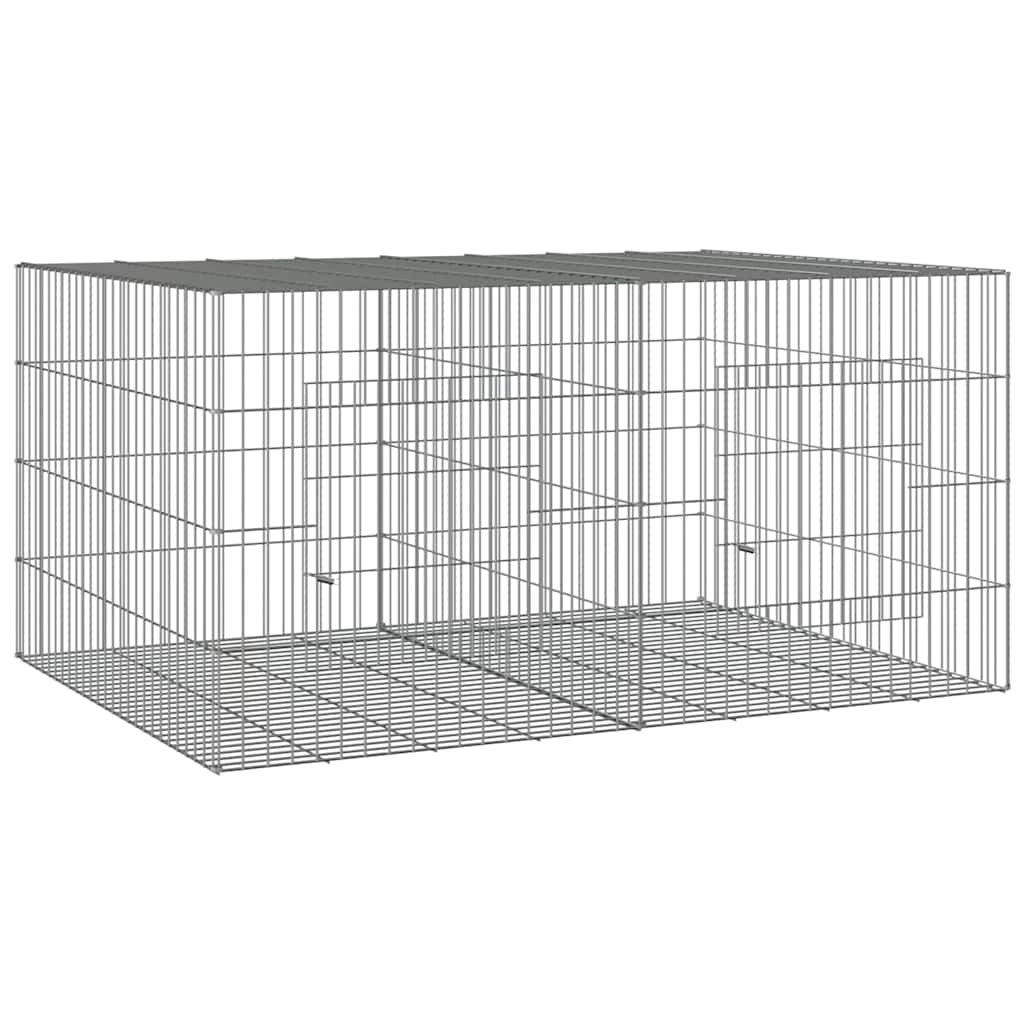 vidaXL Kaninhage 2 paneler 110x79x54 cm galvaniserat järn