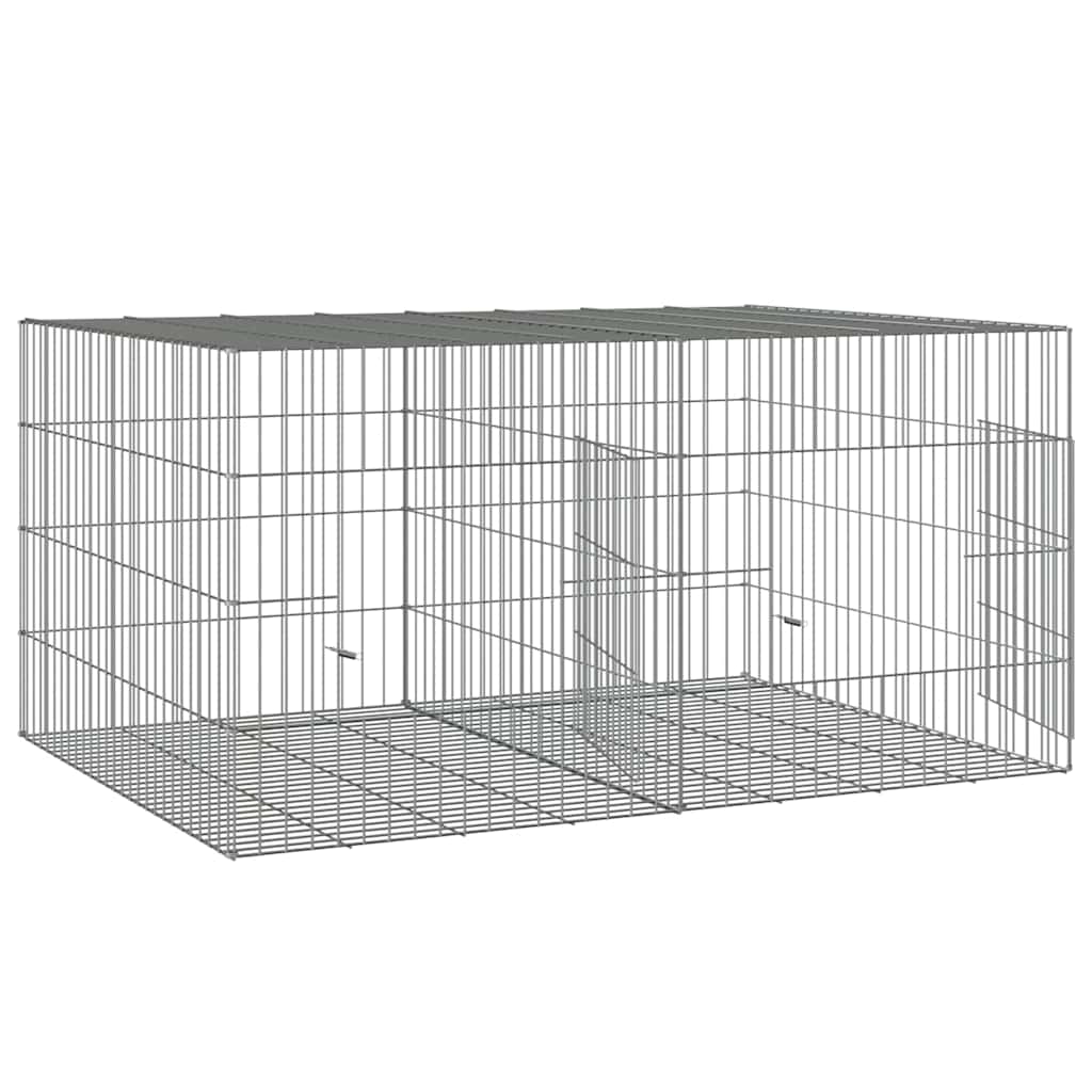 vidaXL Kaninhage 2 paneler 110x79x54 cm galvaniserat järn