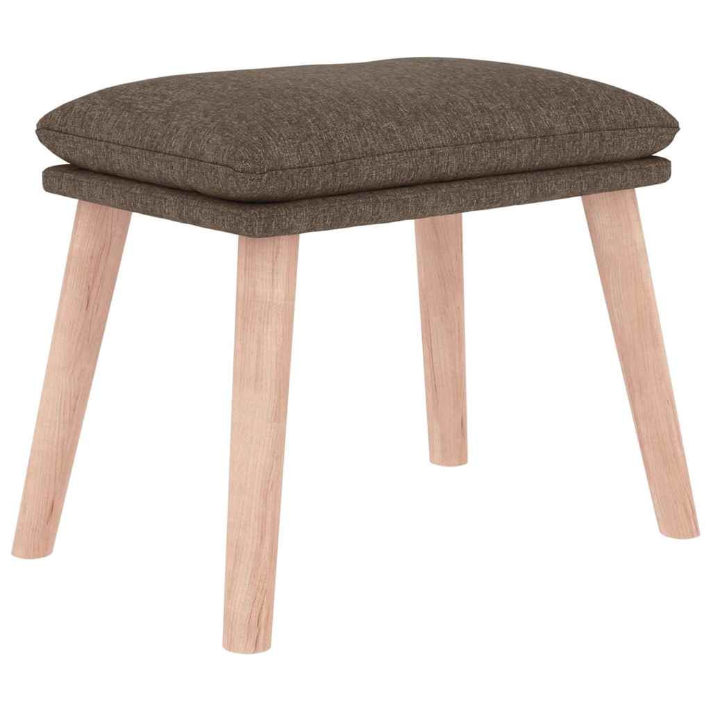 vidaXL Gungstol med fotpall taupe tyg