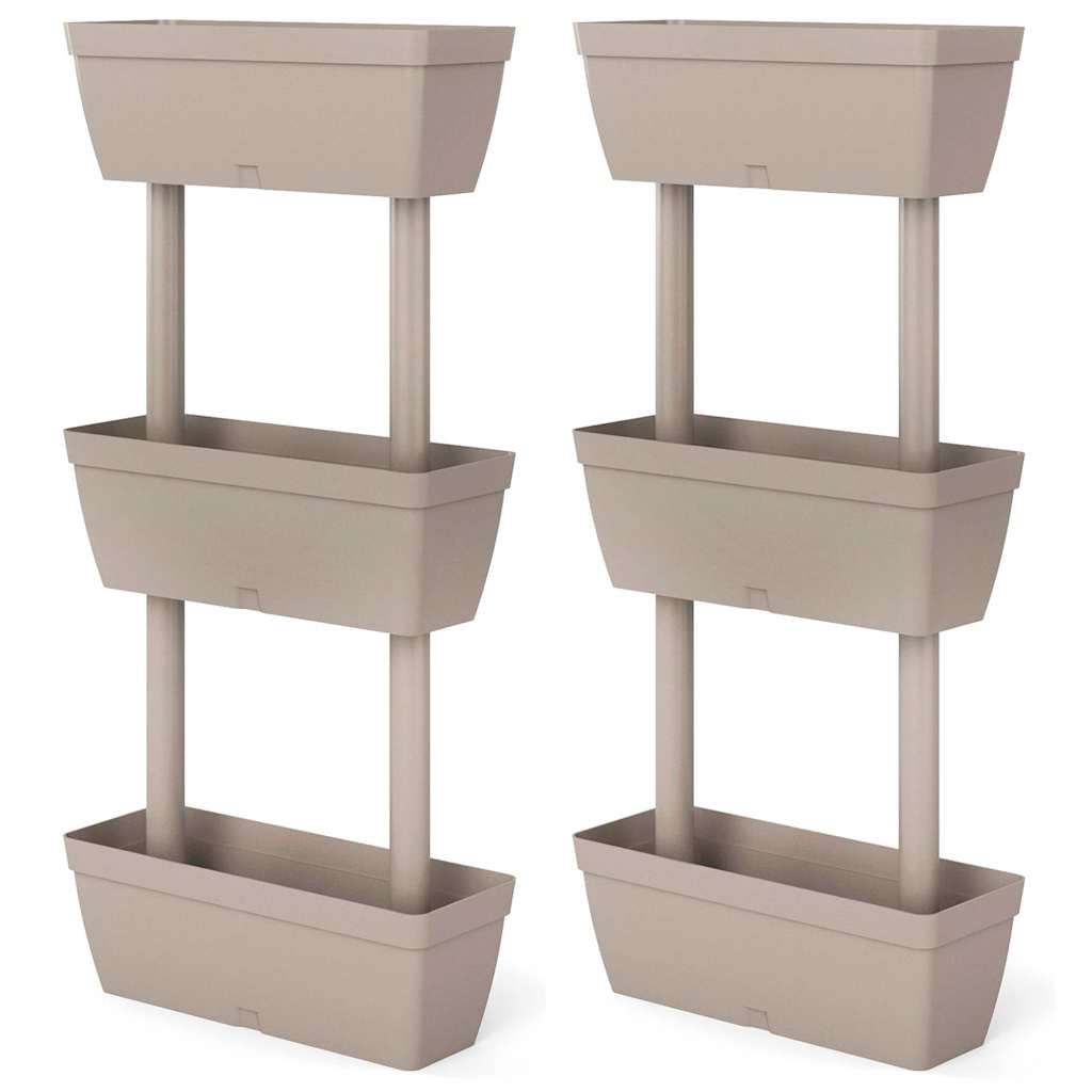 vidaXL Blomlådor 6 st 100 cm taupe