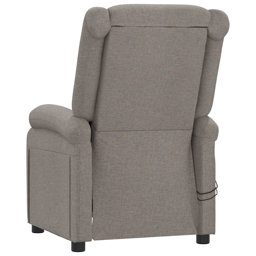 vidaXL Elektrisk massagefåtölj taupe tyg