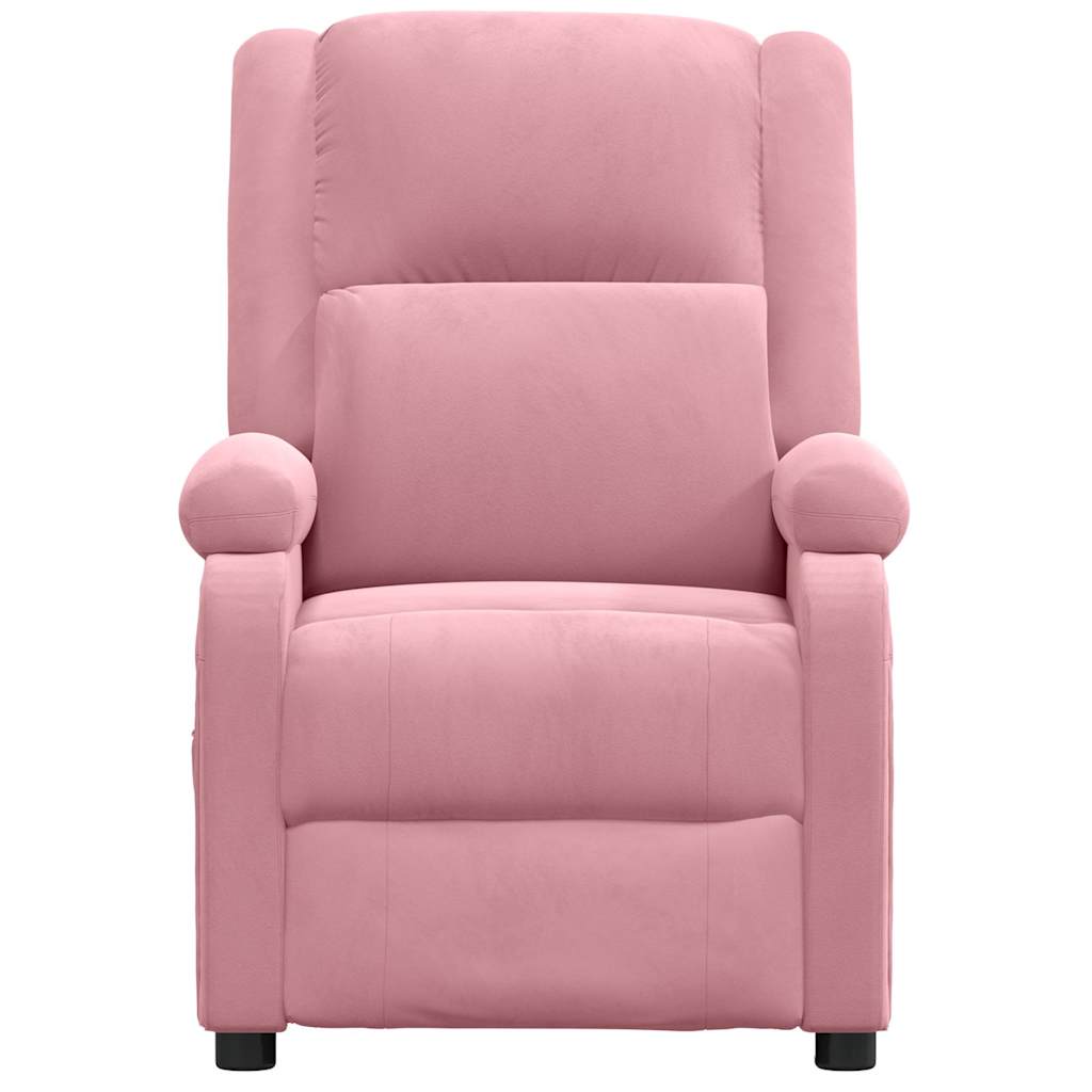 vidaXL Elektrisk massagefåtölj rosa sammet