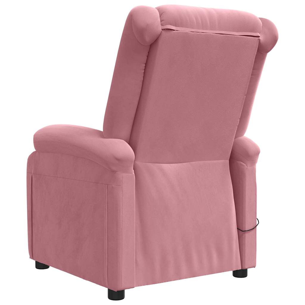 vidaXL Elektrisk massagefåtölj rosa sammet