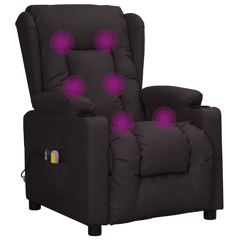 vidaXL Elektrisk massagefåtölj svart konstläder