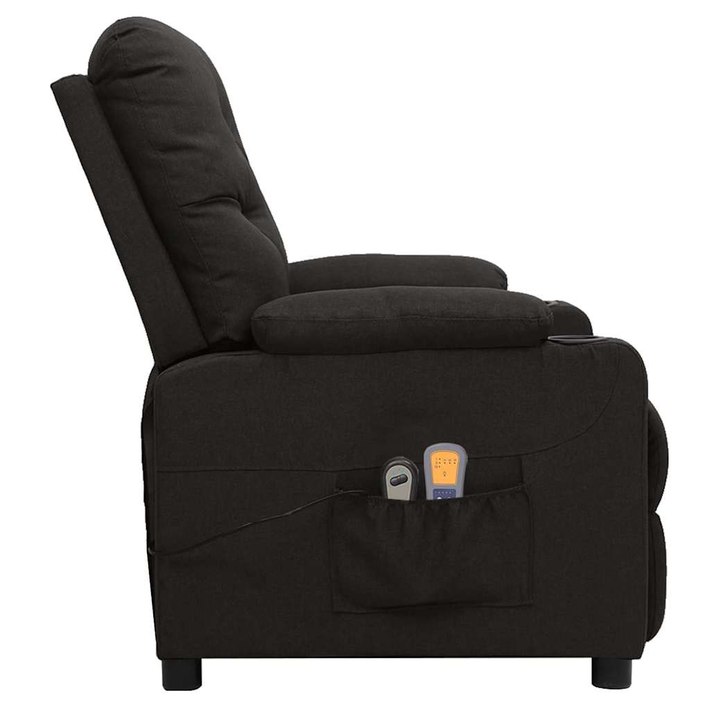 vidaXL Elektrisk massagefåtölj svart tyg