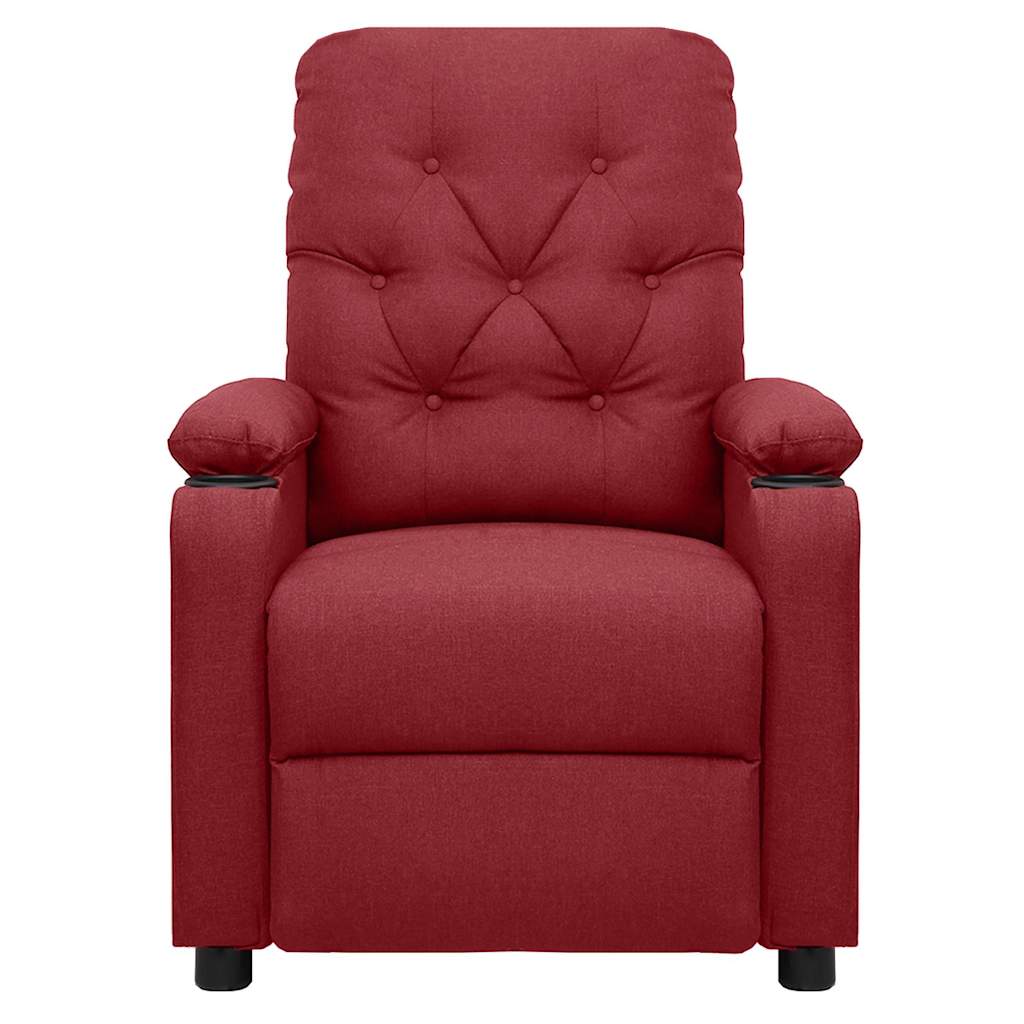 vidaXL Elektrisk massagefåtölj vinröd tyg