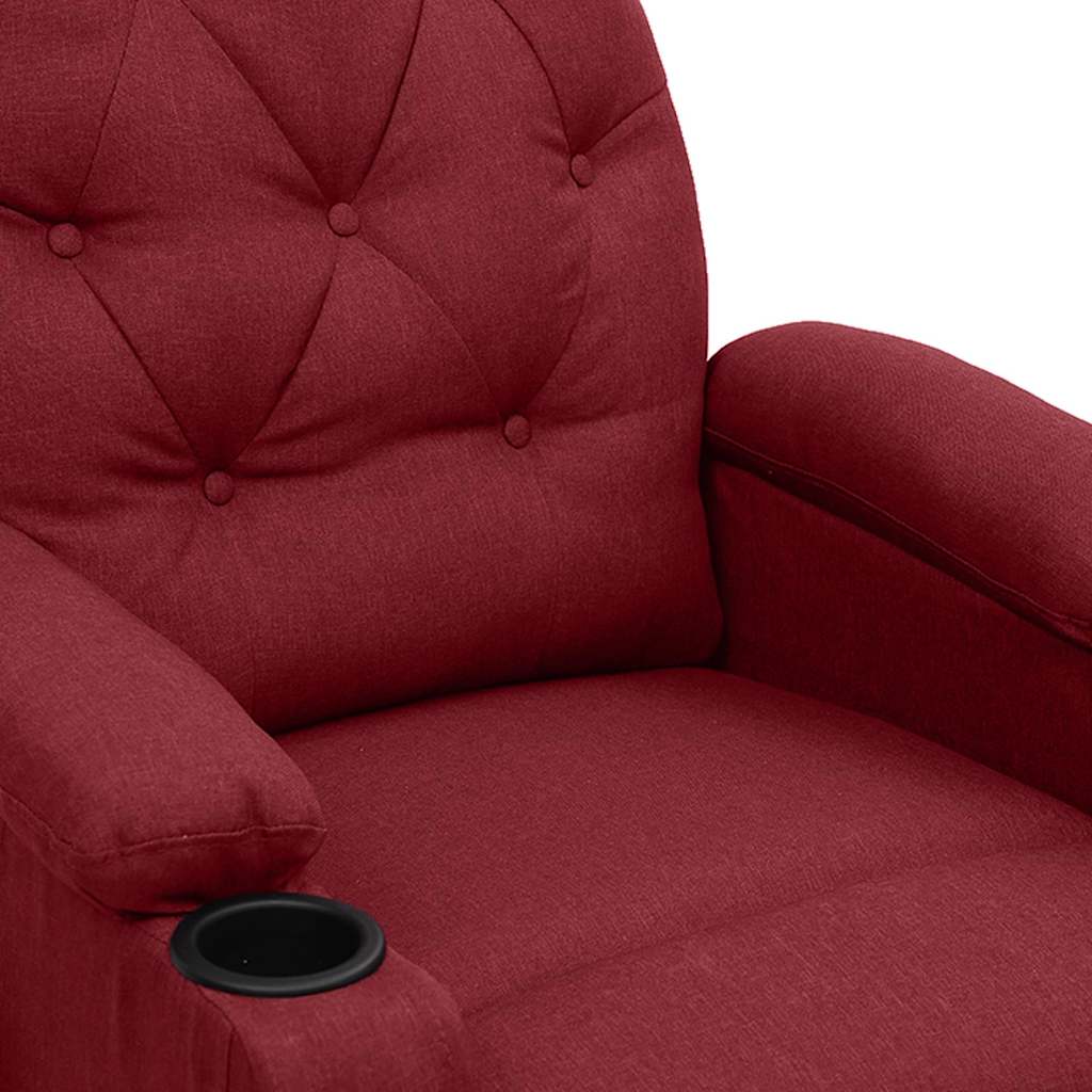 vidaXL Elektrisk massagefåtölj vinröd tyg