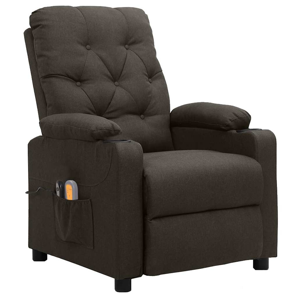 vidaXL Elektrisk massagefåtölj taupe tyg
