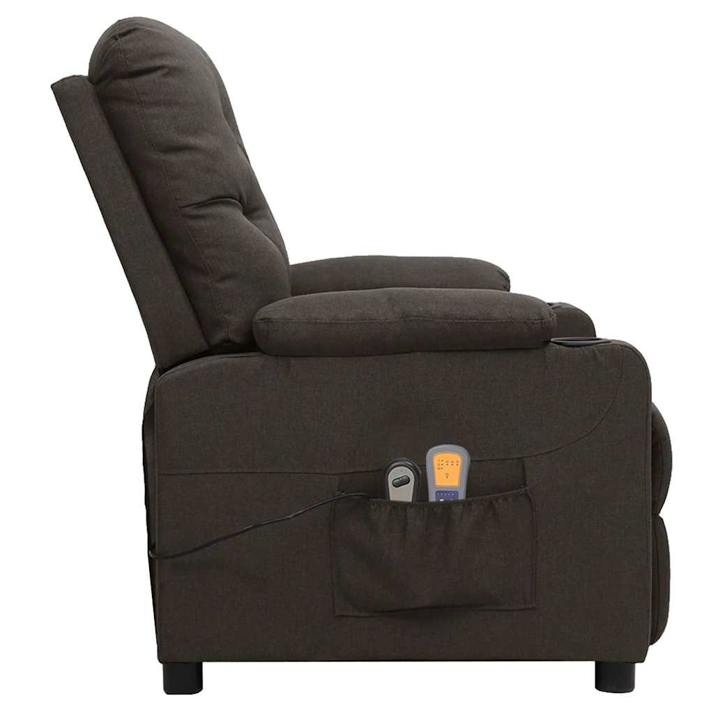 vidaXL Elektrisk massagefåtölj taupe tyg