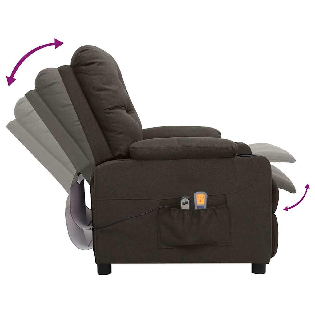 vidaXL Elektrisk massagefåtölj taupe tyg
