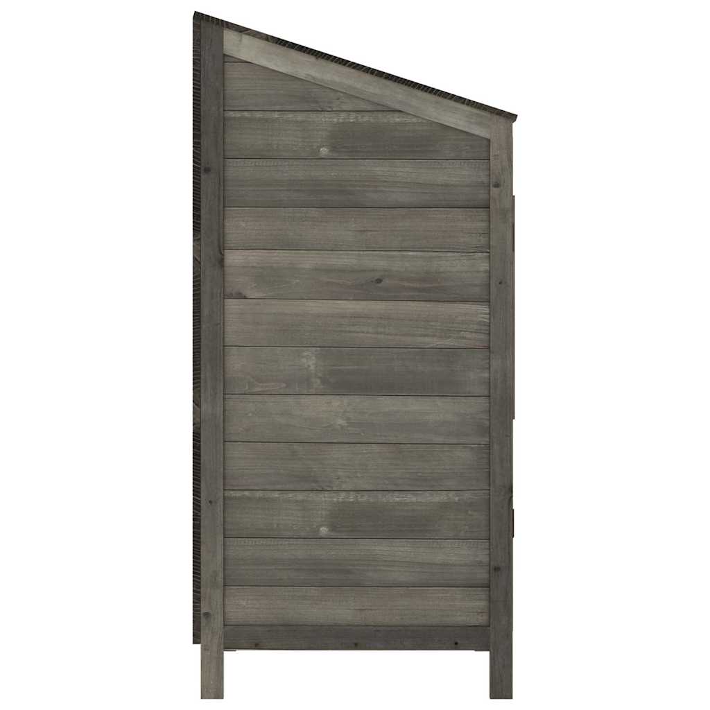 vidaXL Trädgårdsbod antracit 55x52x112 cm massivt granträ