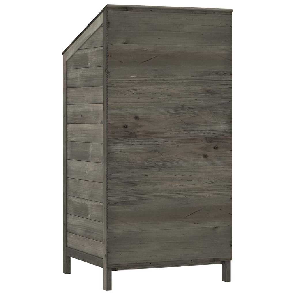 vidaXL Trädgårdsbod antracit 55x52x112 cm massivt granträ