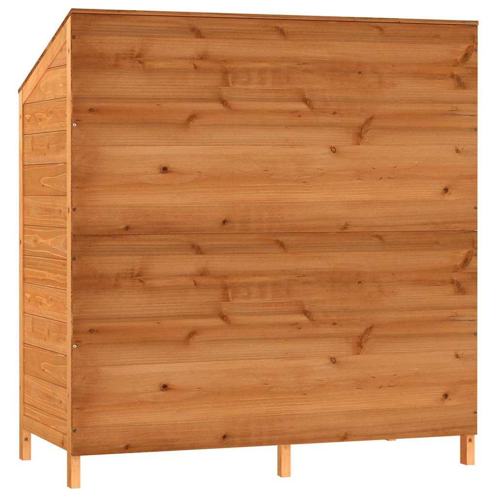 vidaXL Trädgårdsbod brun 102x52x112 cm massivt granträ