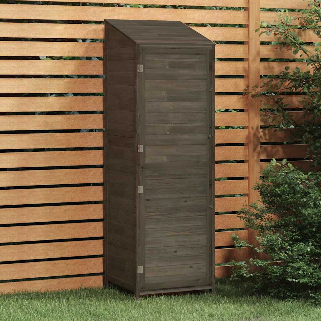 vidaXL Trädgårdsbod antracit 55x52x174,5 cm massivt granträ