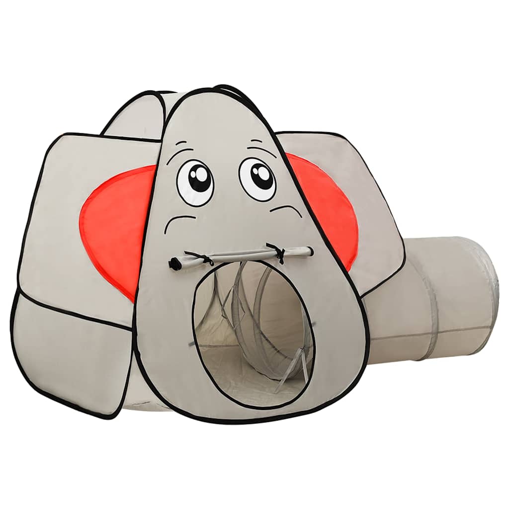 vidaXL Lektält elefant grå med 250 bollar 174x86x101 cm