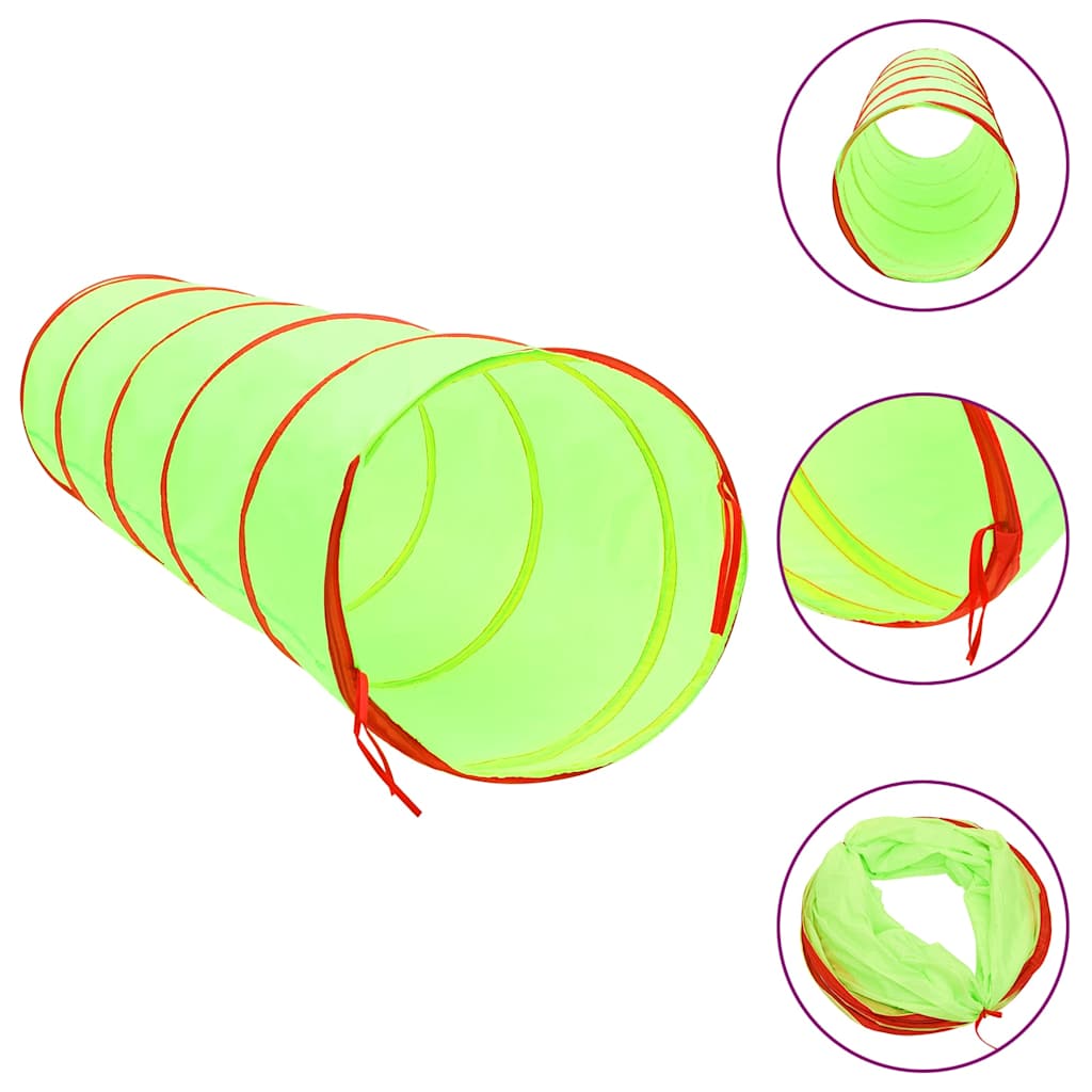 vidaXL Lektunnel med 250 bollar grön 175 cm polyester