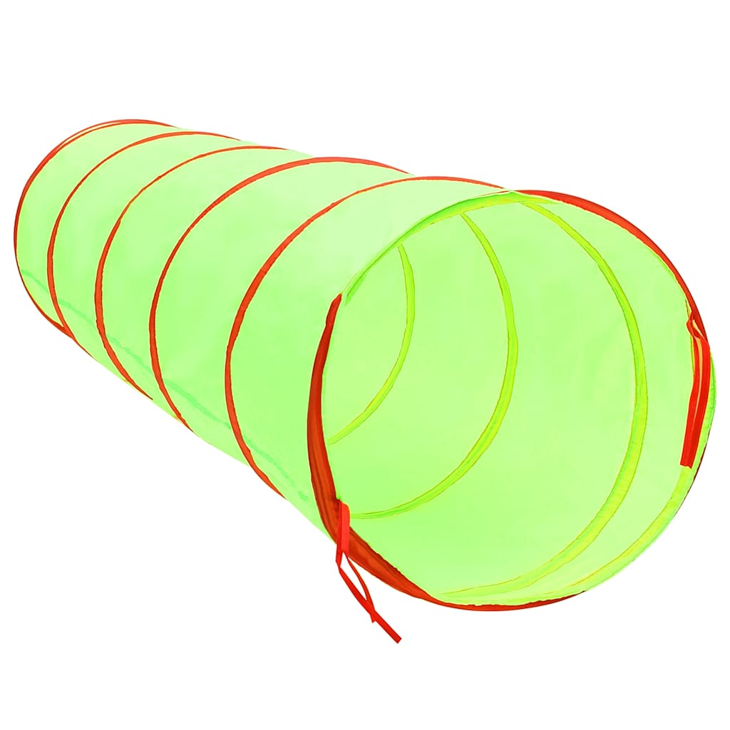 vidaXL Lektunnel med 250 bollar grön 175 cm polyester