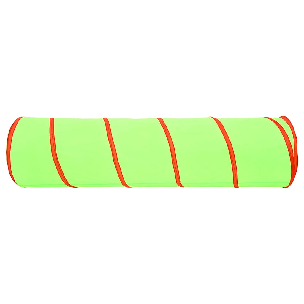 vidaXL Lektunnel med 250 bollar grön 175 cm polyester