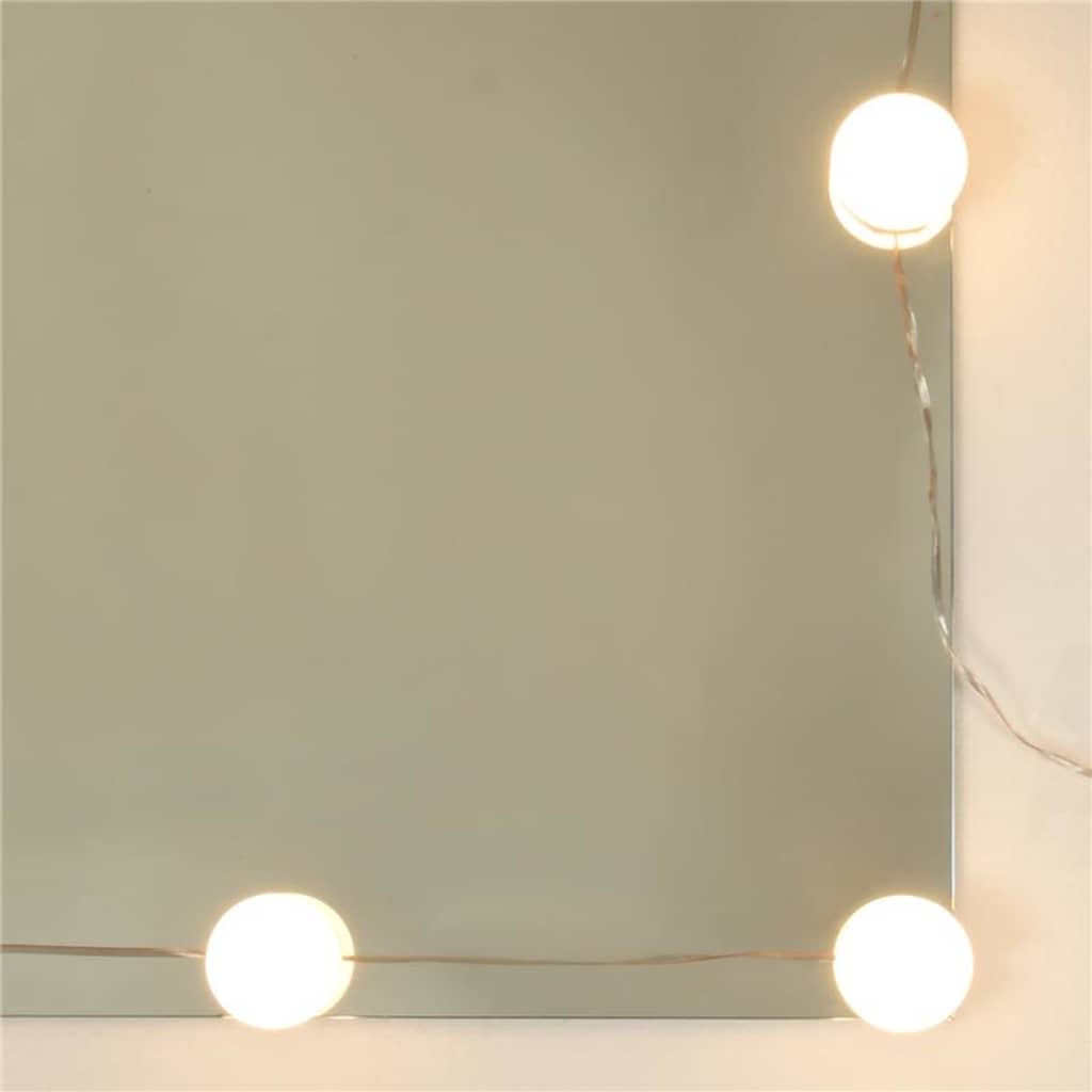 vidaXL Sminkbord LED betonggrå konstruerat trä