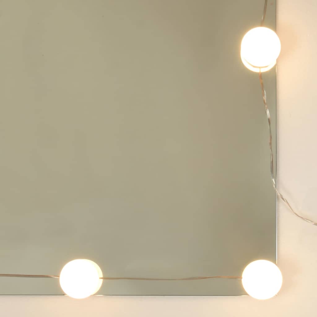 vidaXL Sminkbord LED vit konstruerat trä