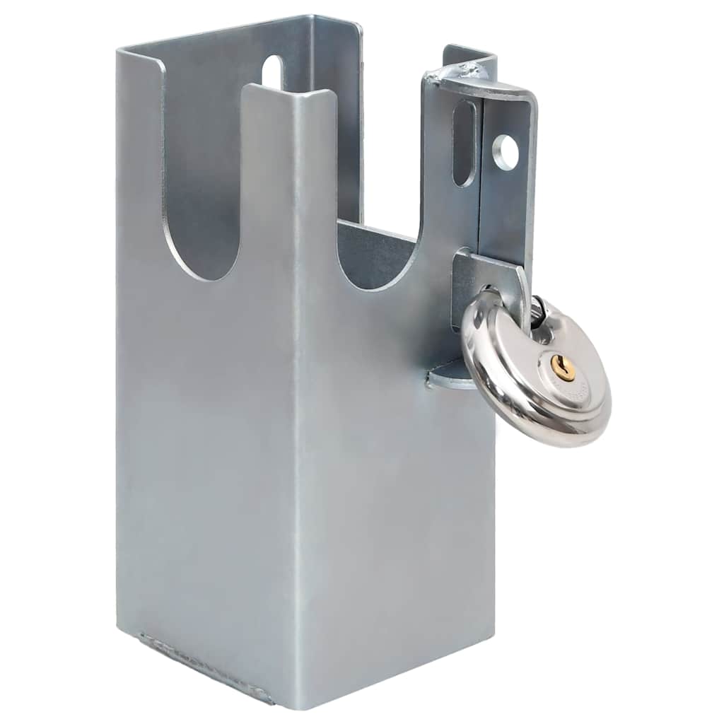 vidaXL Släpvagnslås silver 11x11x23,5 cm stål