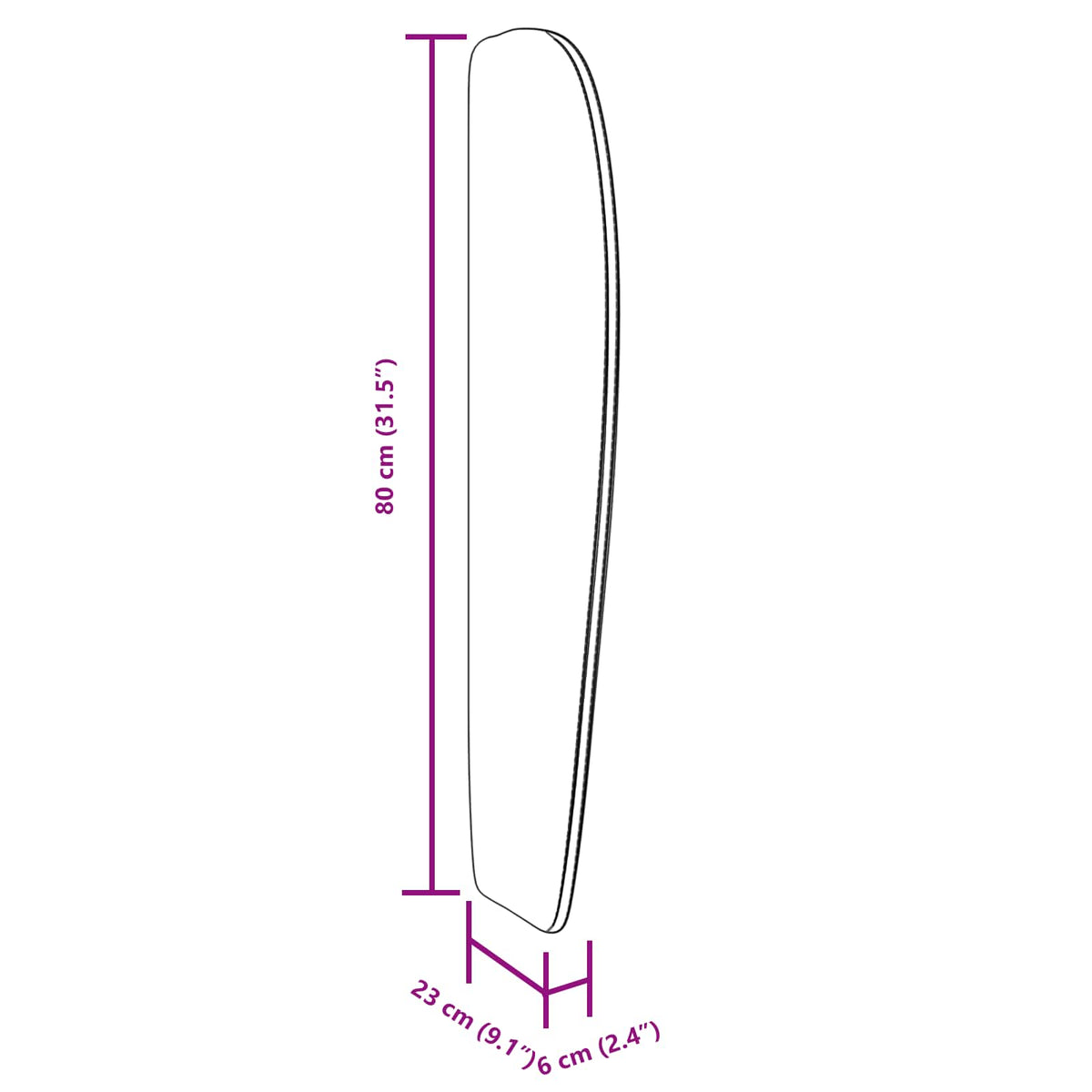 vidaXL Sänggavel Öra Dämpad Grå 80 x 23 x 6 cm PVC