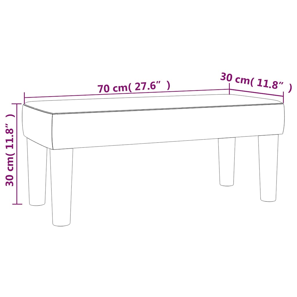 vidaXL Bänk brun 70x30x30 cm tyg