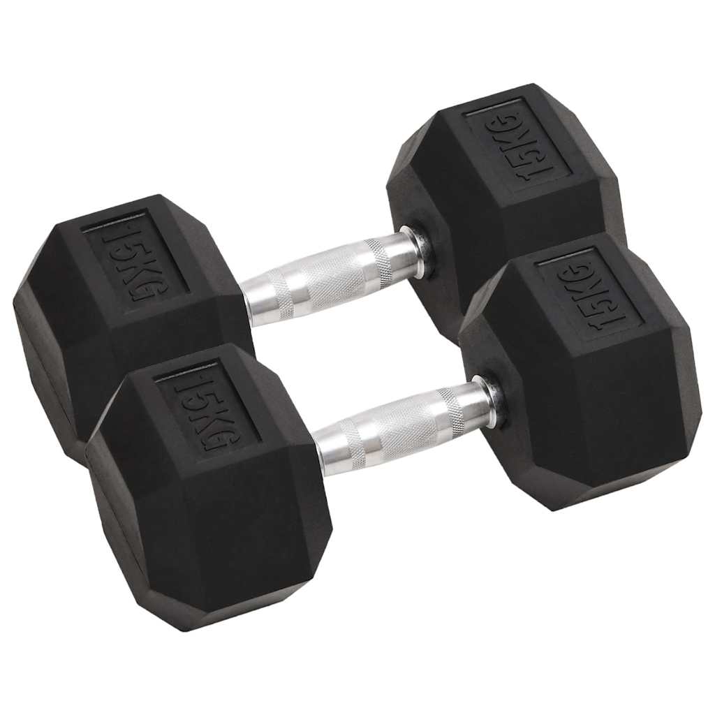 vidaXL Hantlar 2 st 15 kg totalt gjutjärn