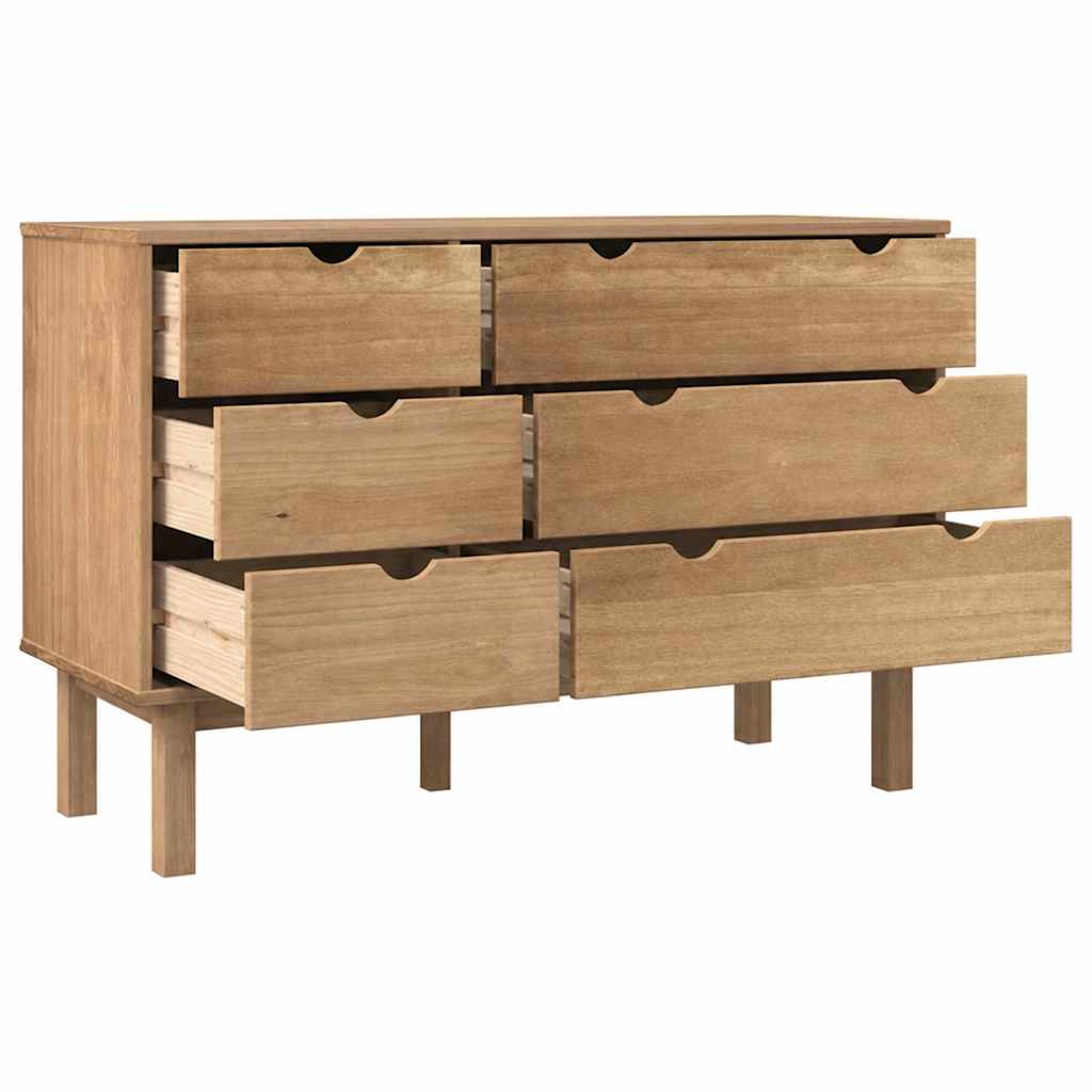 vidaXL Byrå OTTA 111x43x73,5 cm massiv furu