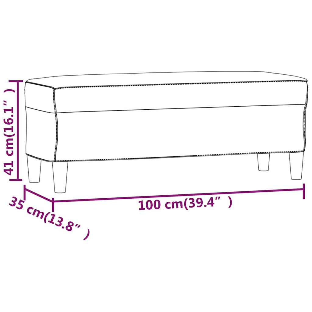 vidaXL Bänk ljusgul 100x35x41 cm tyg