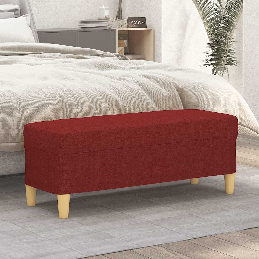 vidaXL Bänk vinröd 100x35x41 cm tyg