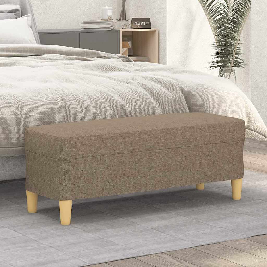 vidaXL Bänk taupe 100x35x41 cm tyg