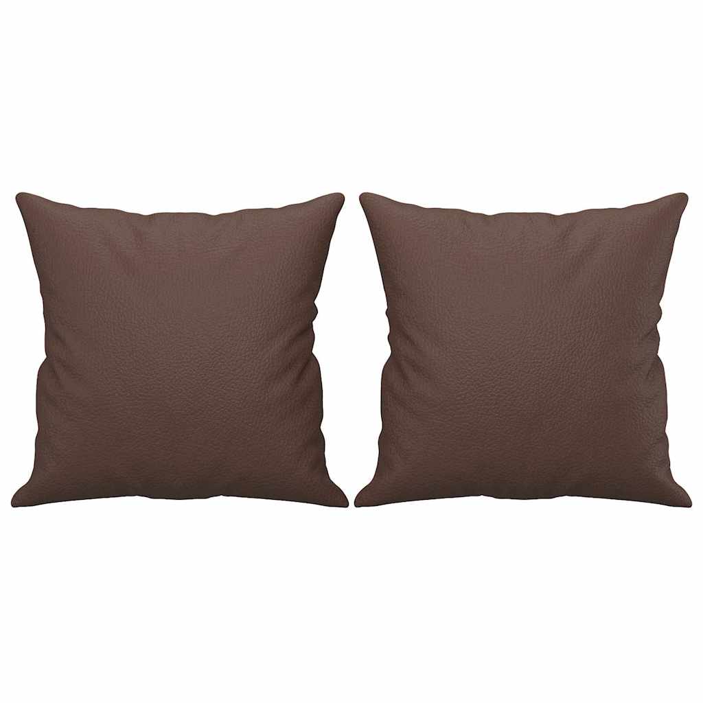 vidaXL Prydnadskuddar 2 st brun 40x40 cm konstläder