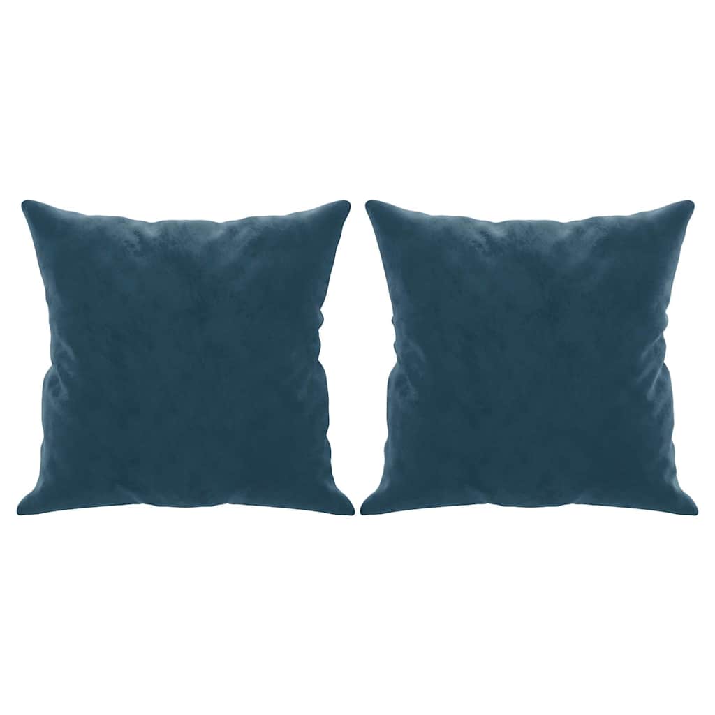 vidaXL Prydnadskuddar 2 st blå 40x40 cm sammet