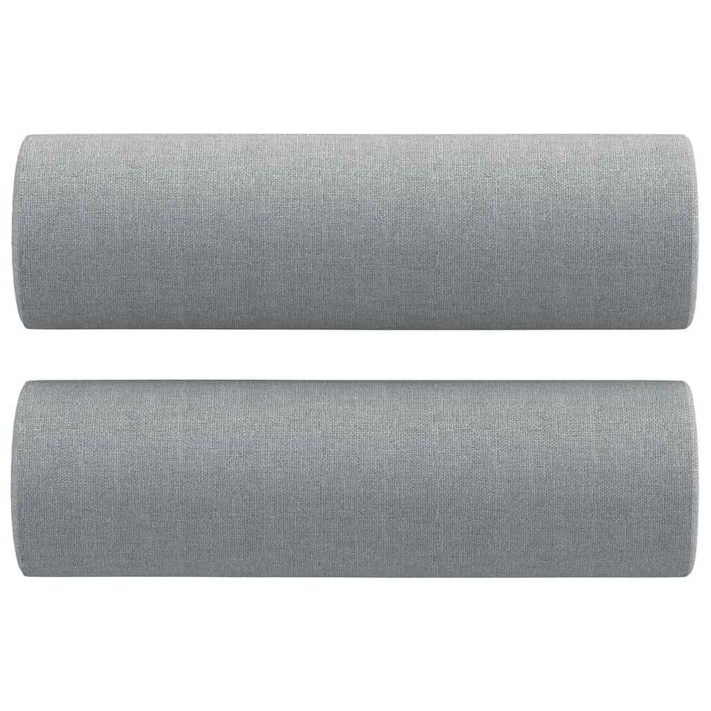 vidaXL Prydnadskuddar 2 st ljusgrå Ø15x50 cm tyg