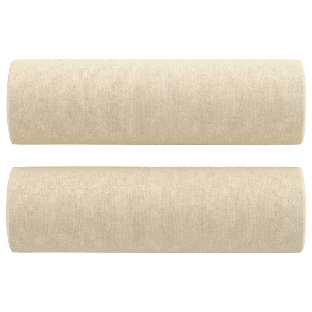 vidaXL Prydnadskuddar 2 st gräddvit Ø15x50 cm tyg