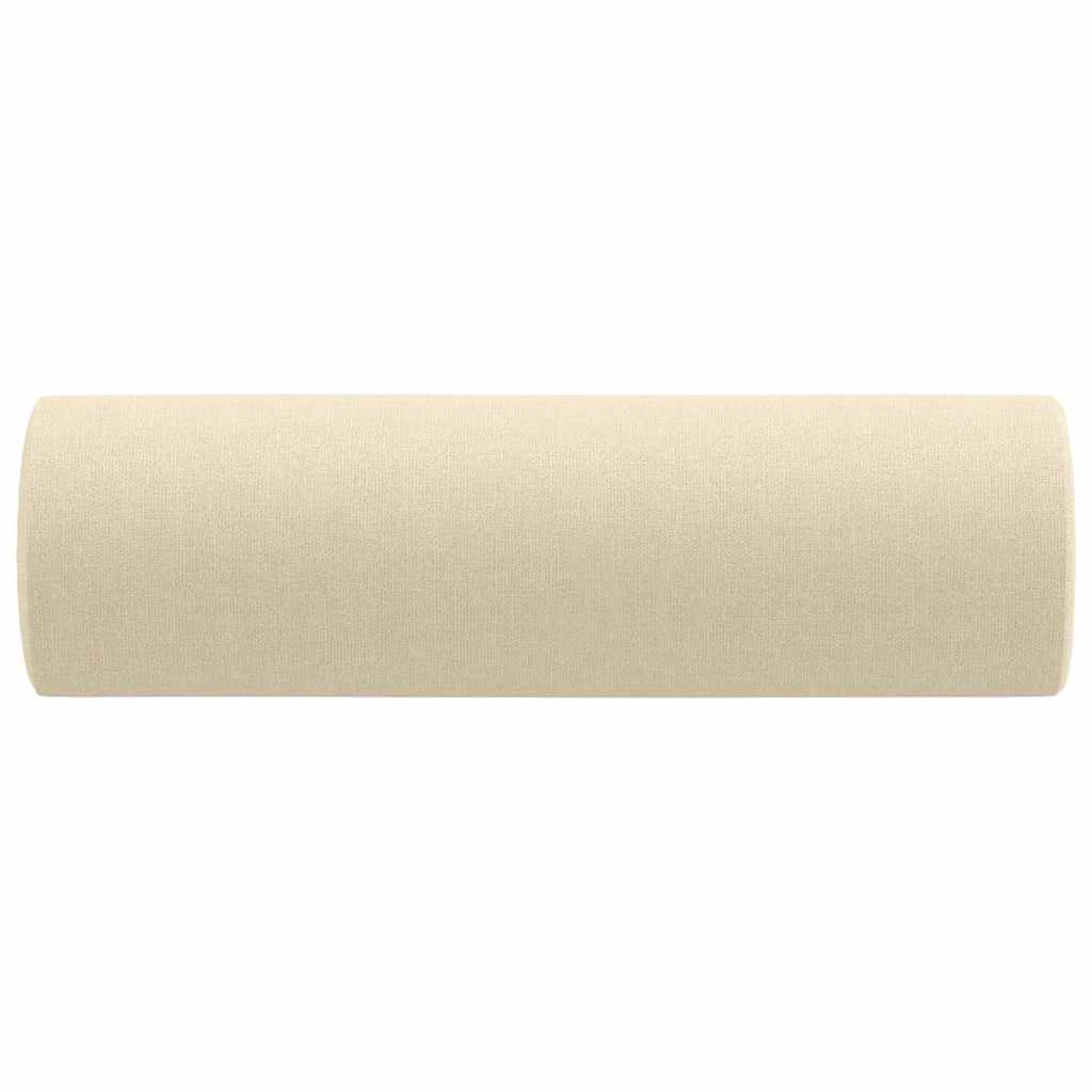 vidaXL Prydnadskuddar 2 st gräddvit Ø15x50 cm tyg