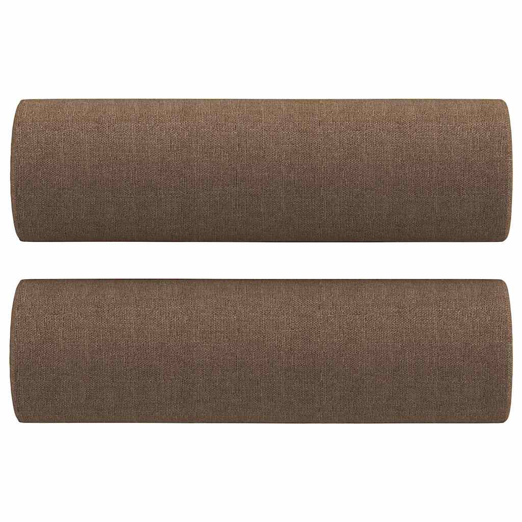 vidaXL Prydnadskuddar 2 st brun Ø15x50 cm tyg