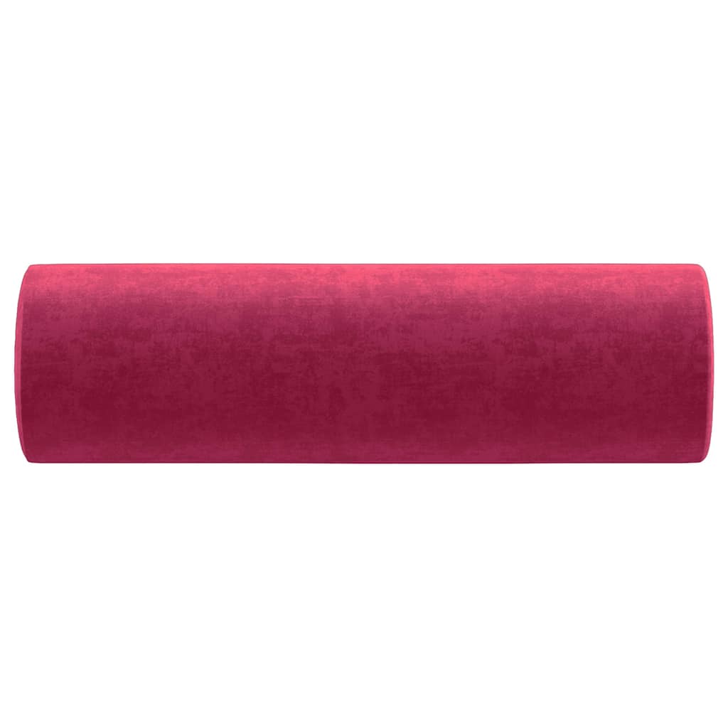 vidaXL Prydnadskuddar 2 st vinröd Ø15x50 cm sammet