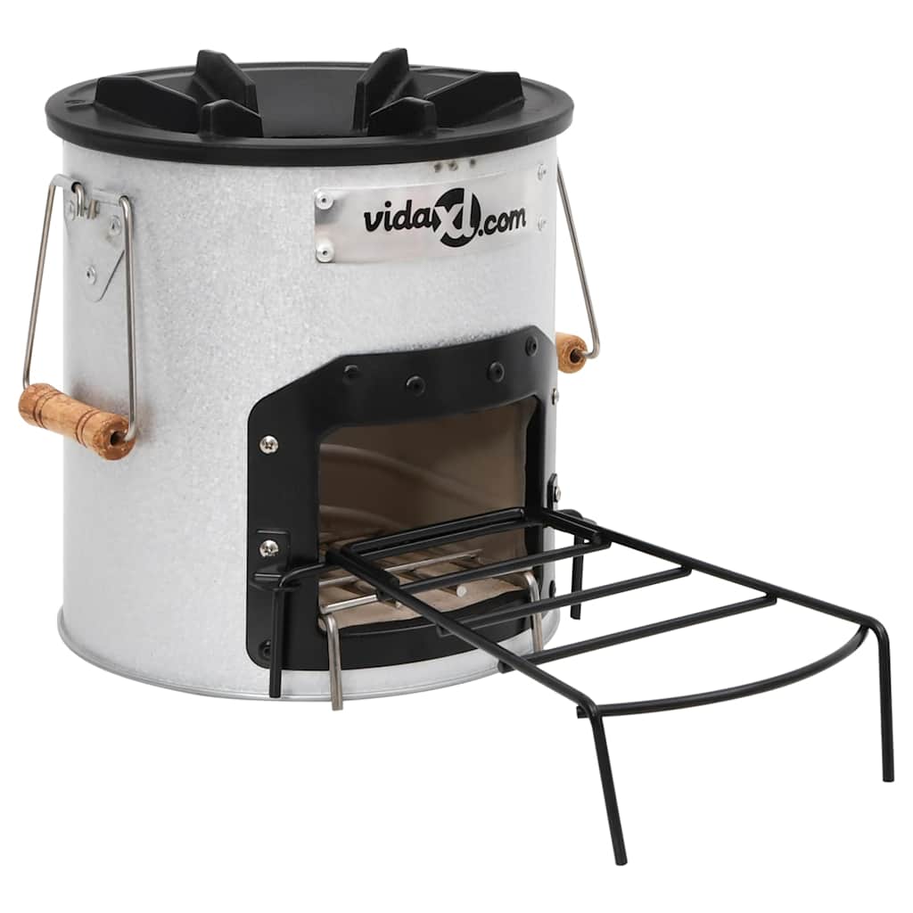 vidaXL Vedeldad campingspis silver 45x25x26 cm stål