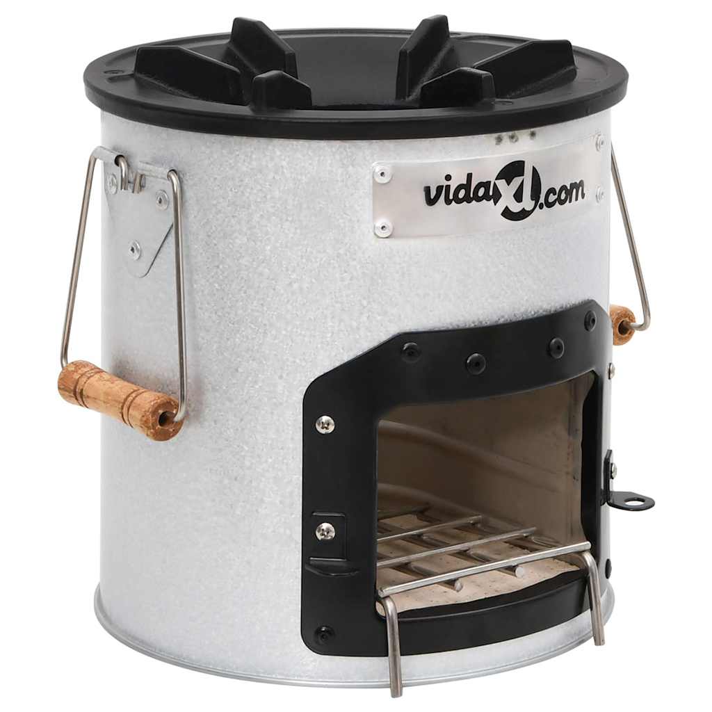 vidaXL Vedeldad campingspis silver 45x25x26 cm stål