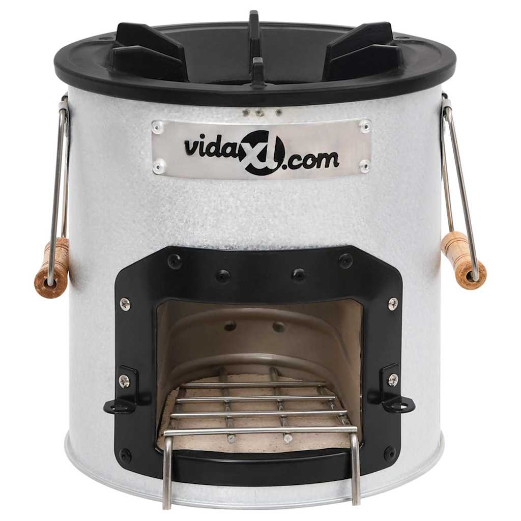 vidaXL Vedeldad campingspis silver 45x25x26 cm stål